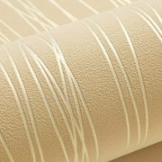 Bdday 53X910cm Modern Non-Woven Wallpaper Roll Glitter Stripe Textured Flocking Striped Wallcoverings for Bedroom Living Room